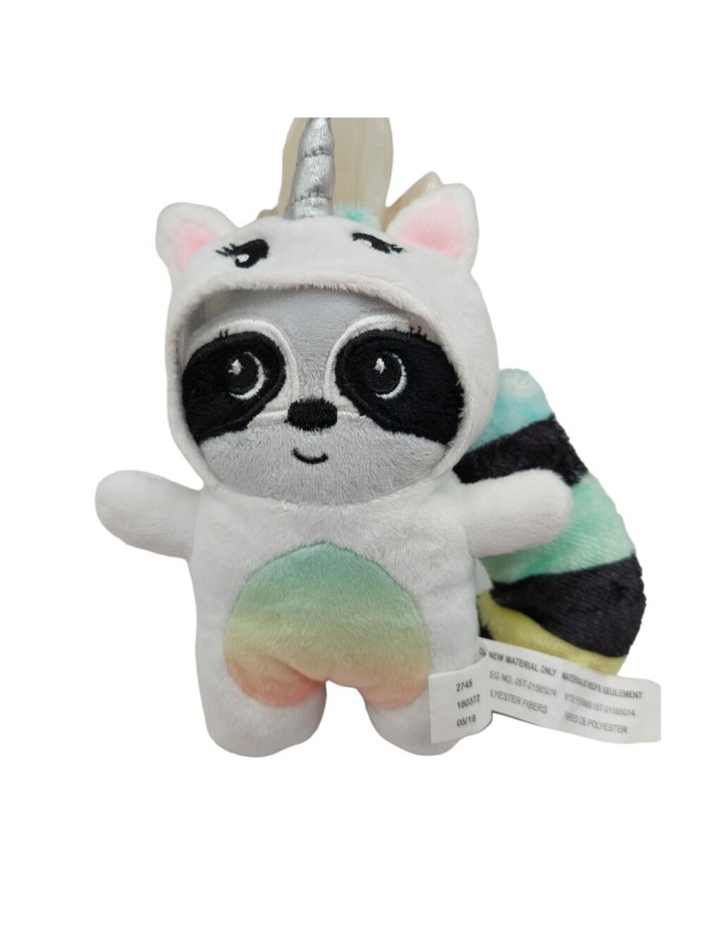 Justice Raccoon Unicorn Suit Plush Stuffed Animal Toy 6” Tween Brands 2019